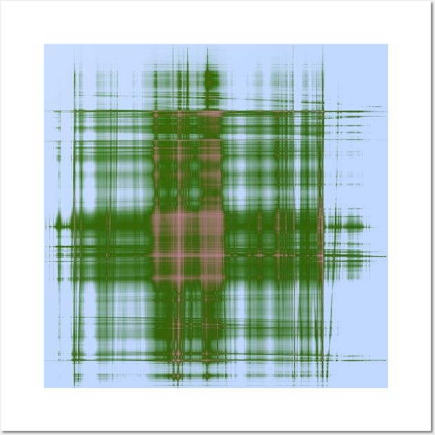 Modern western plaid in green and blue Wall Art by hereswendy